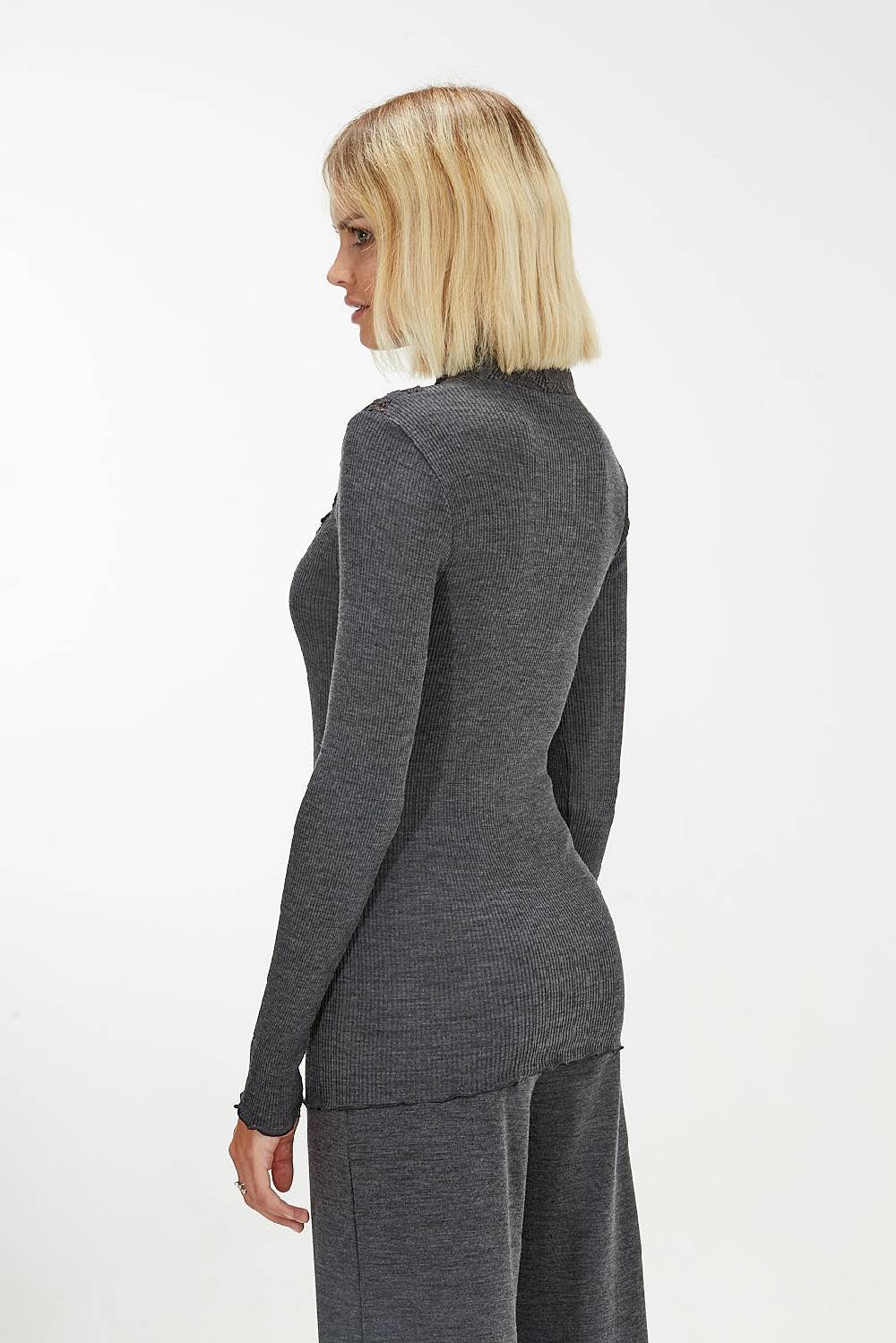 Oscalito Maglia a maniche lunghe in lana e seta con motivo tartan macramè 5808 Hotsell