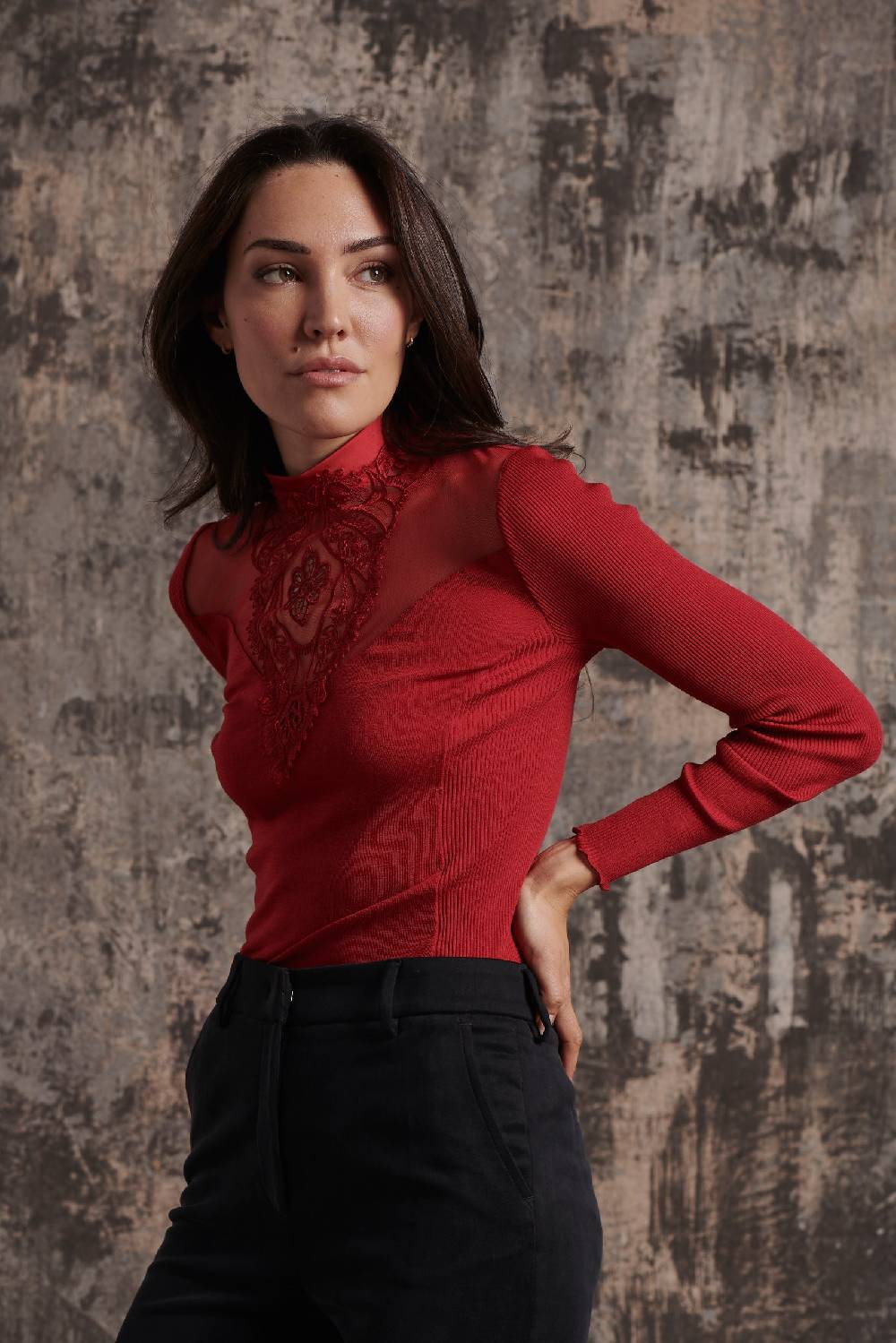 Oscalito Maglia girocollo maniche lunghe 6444 Vendita Calda