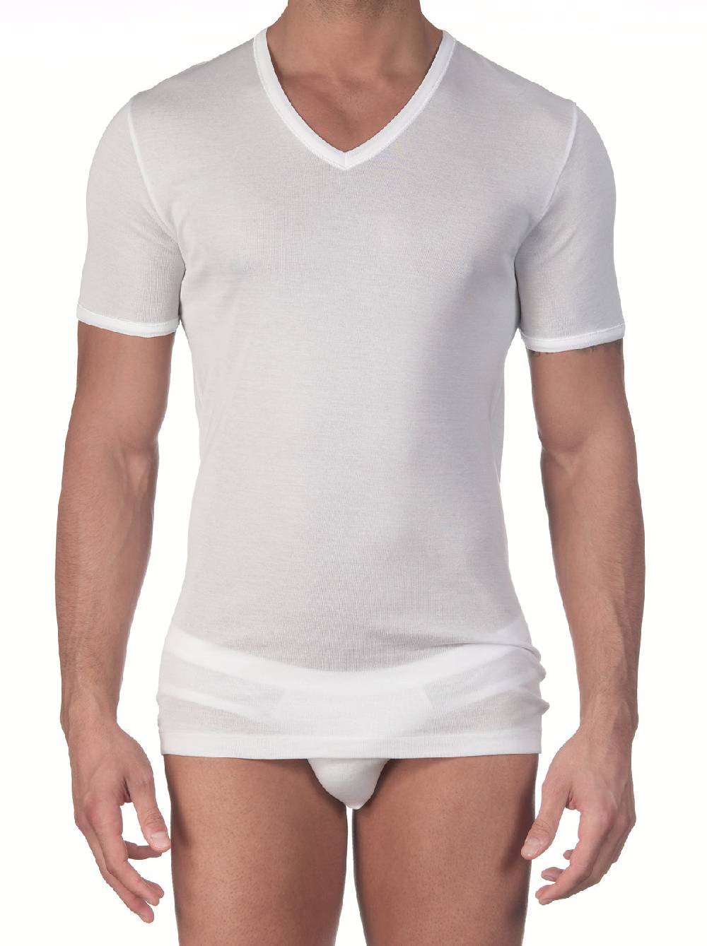 Oscalito T-shirt in cotone con scollo a V 742 Italy