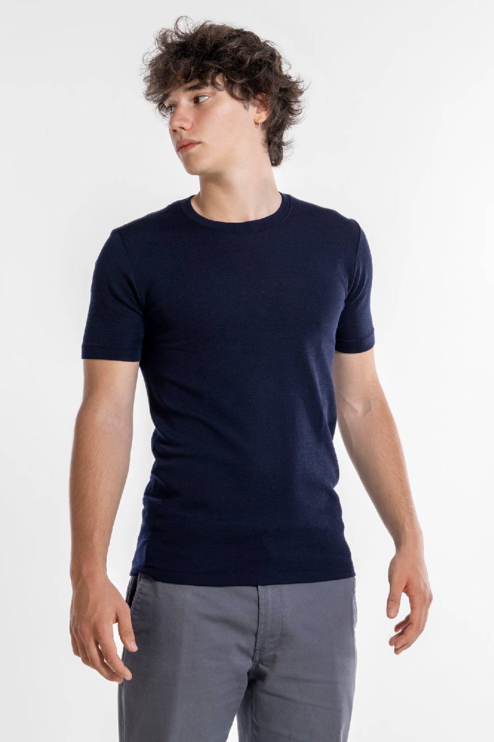 Oscalito T-Shirt Girocollo in Lana e Seta 624 Qualità