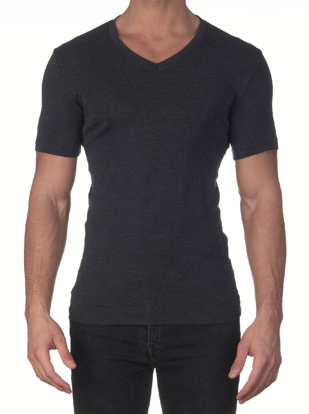 Oscalito T-shirt con scollo a V in lana e seta Pezzi Unici