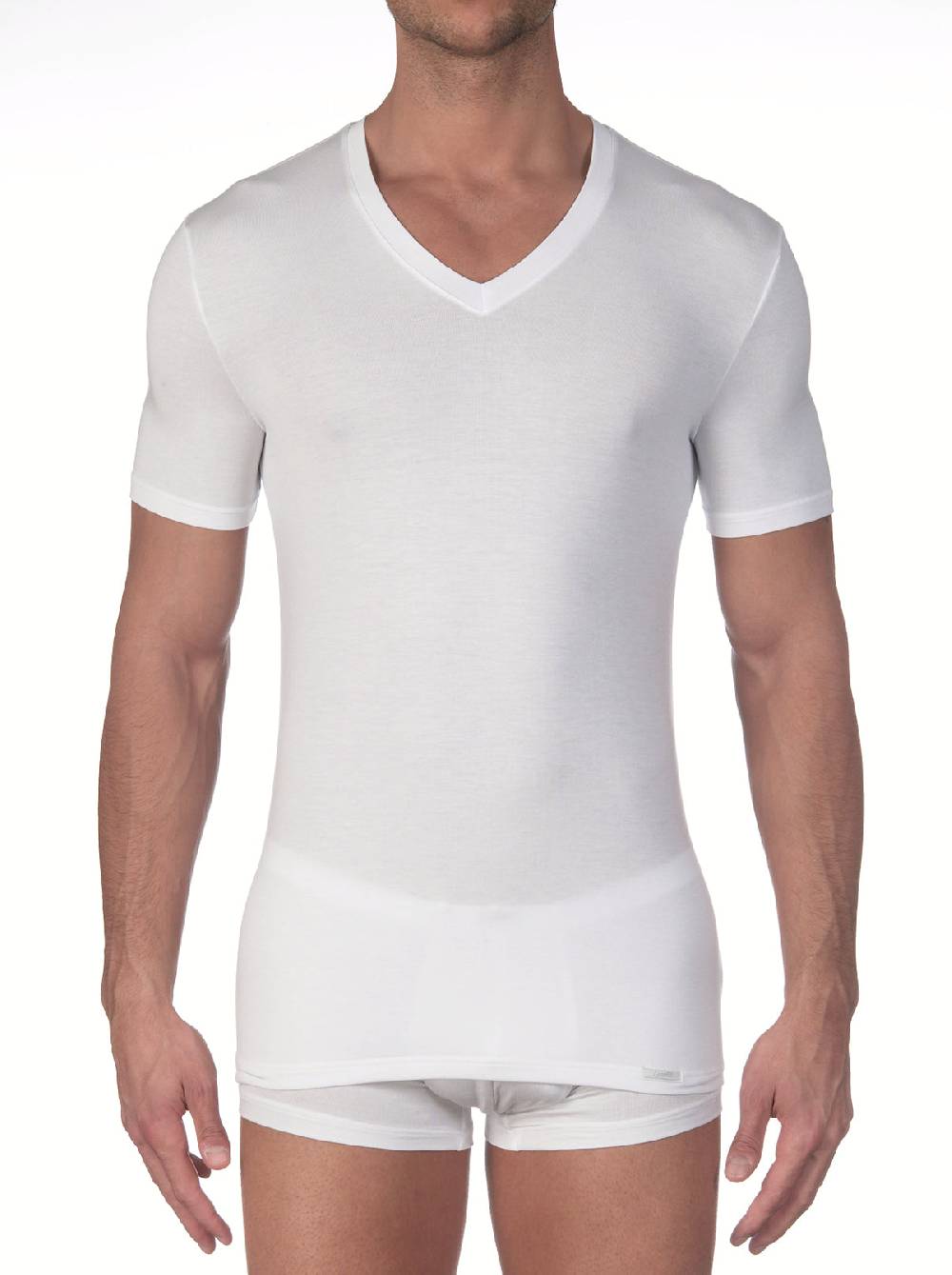 Oscalito T-shirt con scollo a V in micromodal 1576 Fino Al -60%