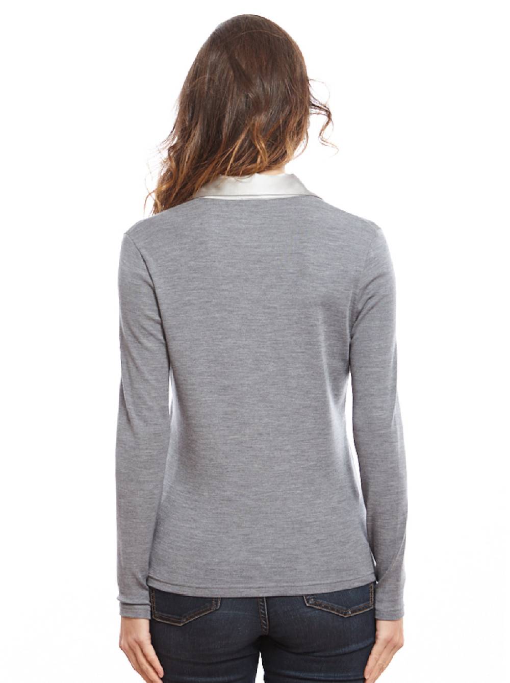 Oscalito Polo manica lunga donna piatta 6352 Trasporto libero internazionale