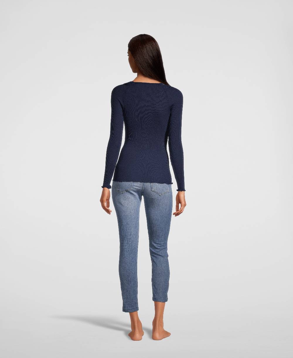 Oscalito Maglia maniche lunghe con collo ricamato 6452 Officina