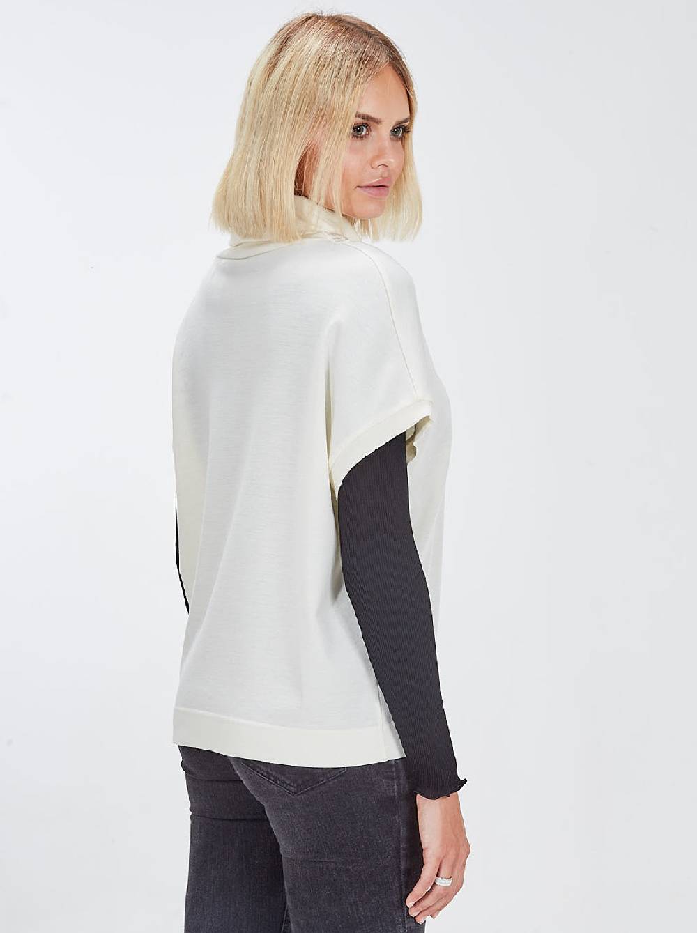 Oscalito Camicia Donna Smanicata in Lana e Seta con dettagli macramè 5836 Offerta natalizia
