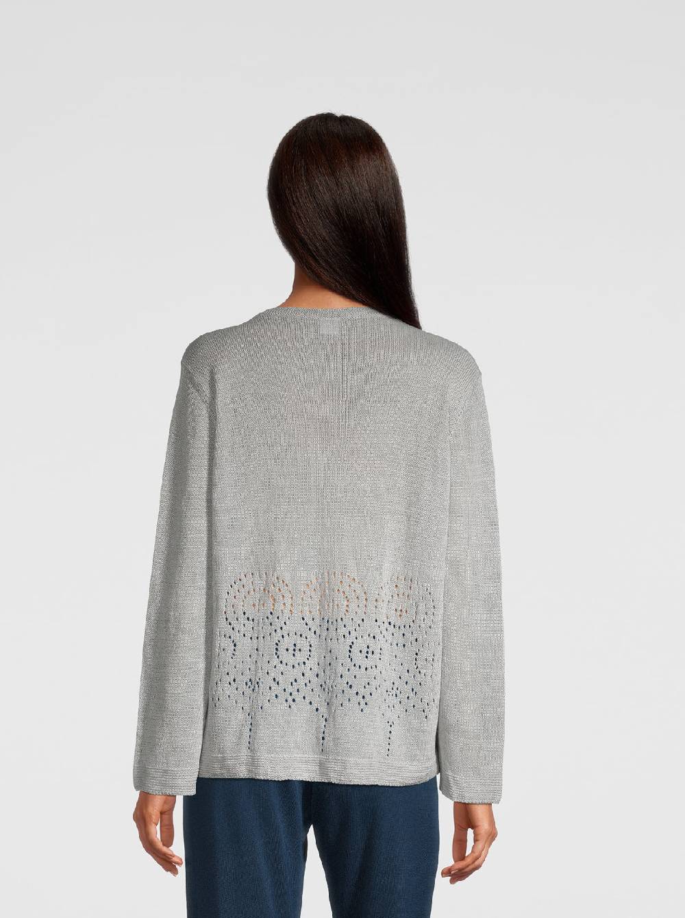 Oscalito Cardigan Tricot in maglia di Puro Lino 6586 Sostegno trimestrale