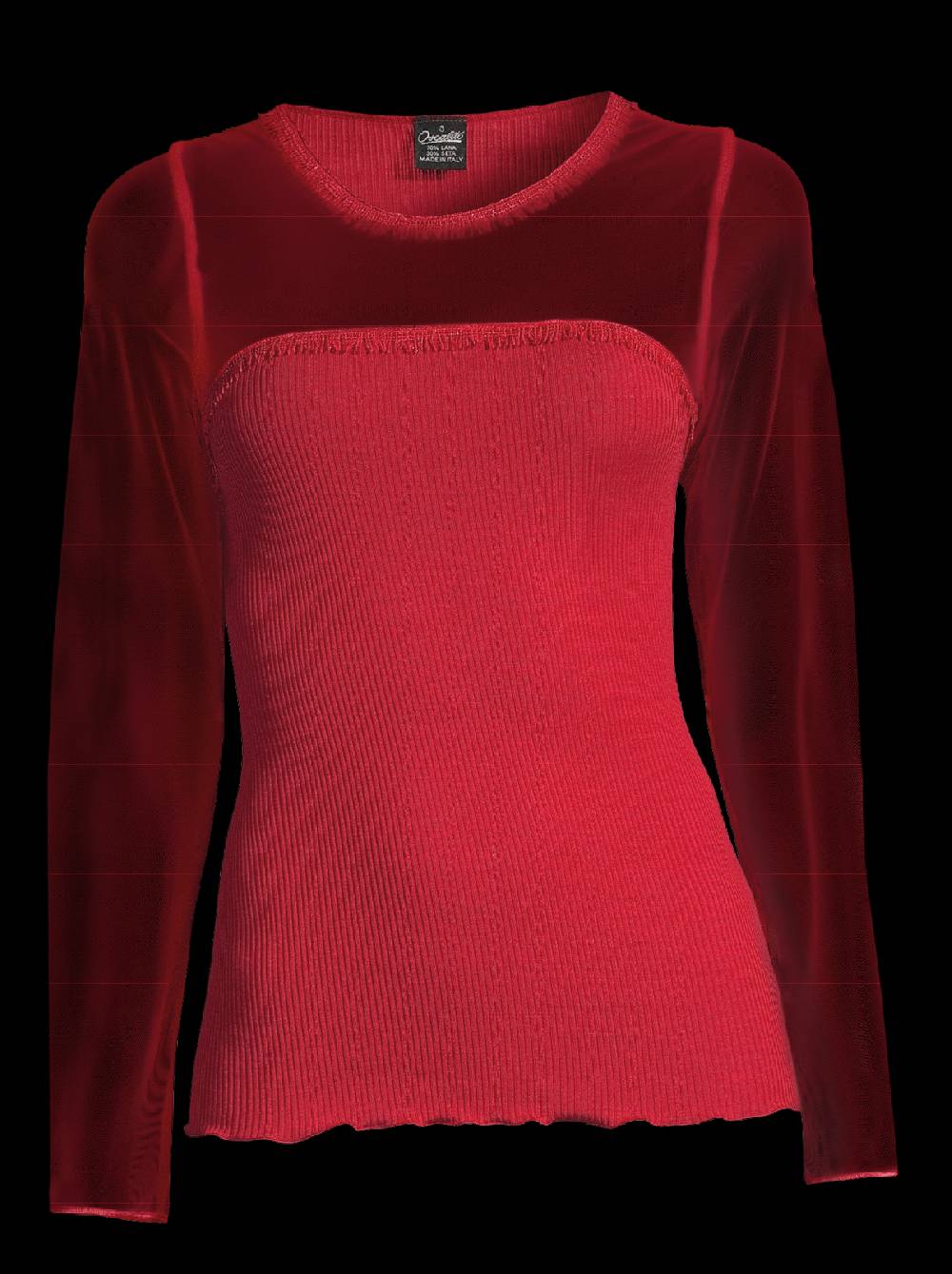 Oscalito Girocollo maniche lunghe fascia macramè con piccole frange 6488 Fino al 55% di sconto
