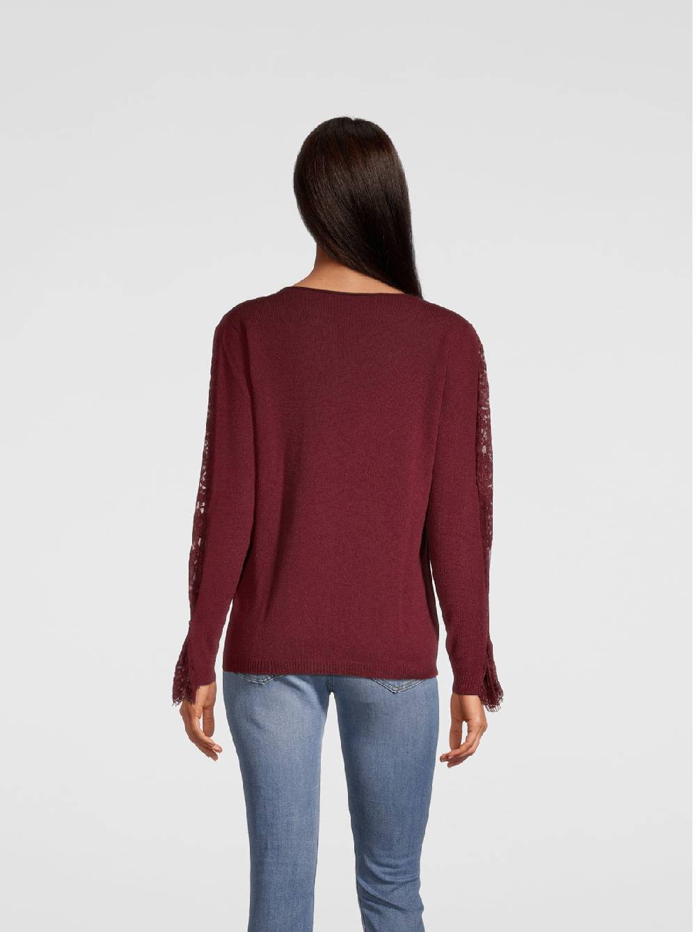 Oscalito Girocollo manica lunga Dentelle de Calais® in Lana Merinos e Cashmere 6438 Super sconto