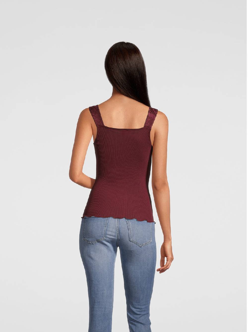 Oscalito Top in Lana e Seta con Pizzo Leavers all over 6420 Trasporto libero internazionale
