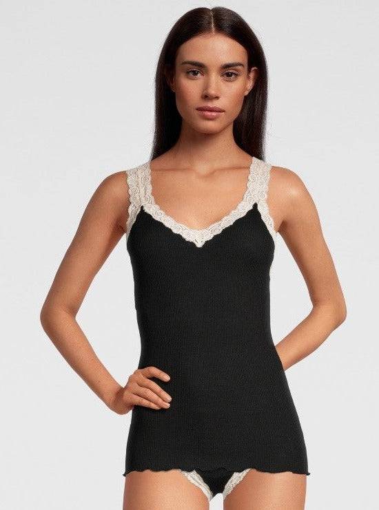 Oscalito Canotta in lana e seta con pizzo leavers 3403 50% di sconto per tempo limitato