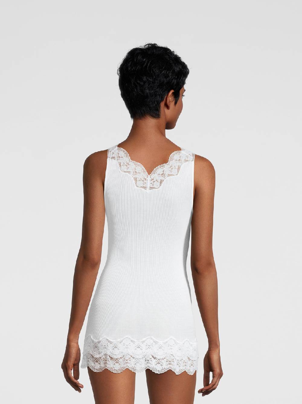 Oscalito Filoscozia Babydoll Canotta con Pizzo Leavers 7006 In Vendita