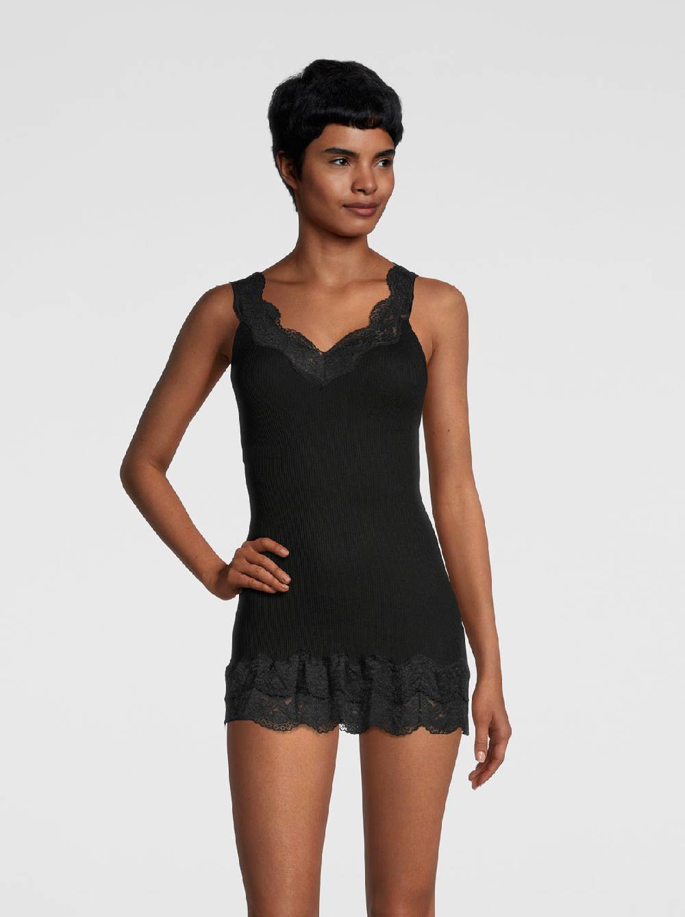 Oscalito Filoscozia Babydoll Canotta con Pizzo Leavers 7006 In Vendita