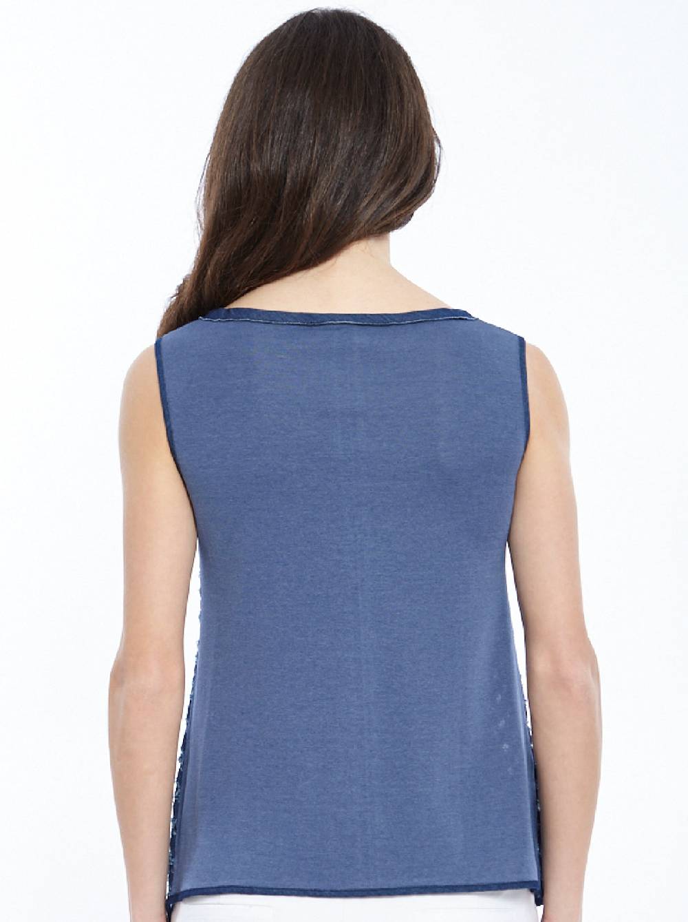 Oscalito Canotta Filoscozia® con denim laserato 4602 In Saldo