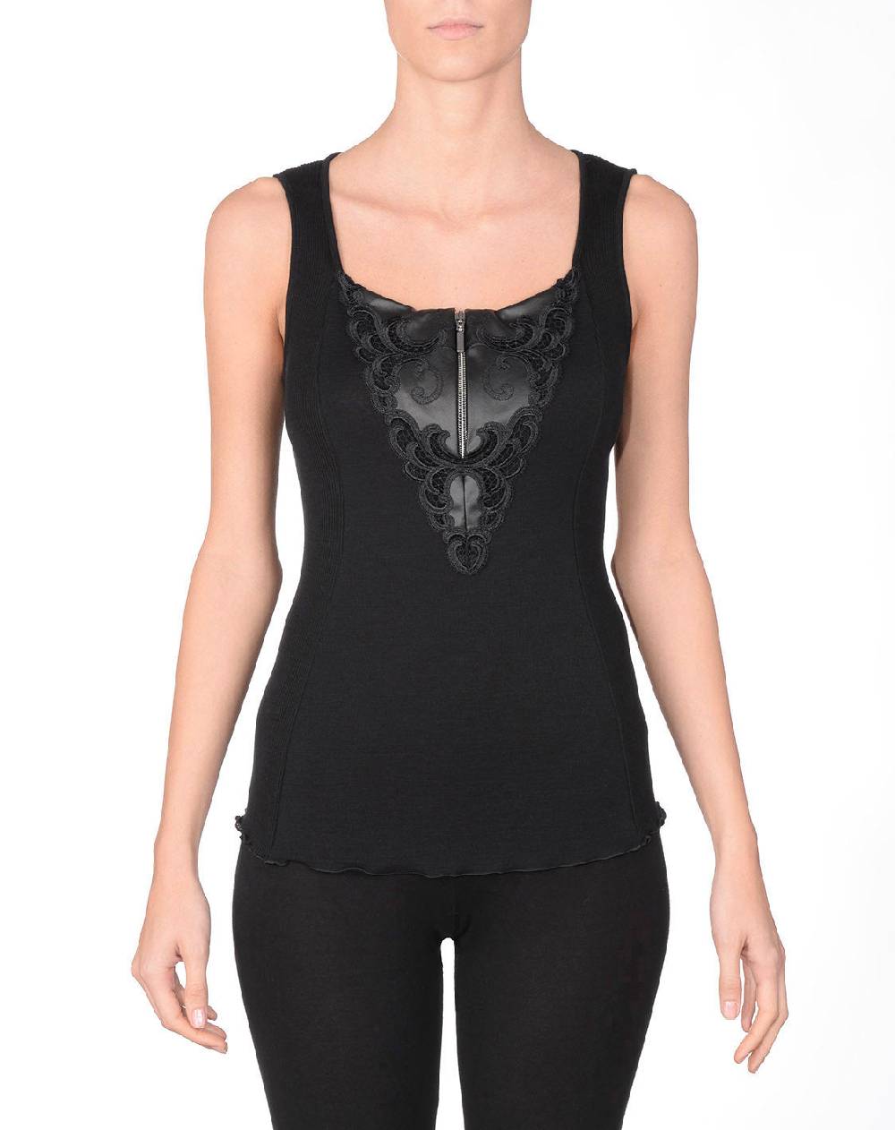 Oscalito Top in Lana e Seta con collo ricamato 8290 Latest stili