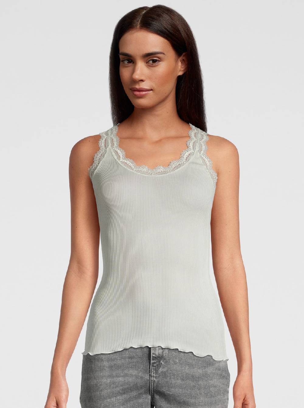 Oscalito Canotta Dentelle de Calais® in pura seta 9472 Fino al 50% di sconto