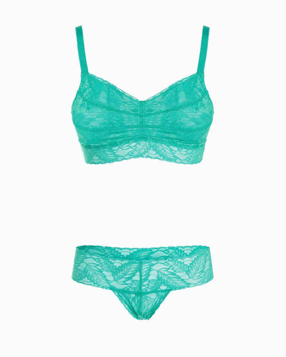 Pompea Set Completo coordinato Intimo Pizzo (Verde acqua) Italy