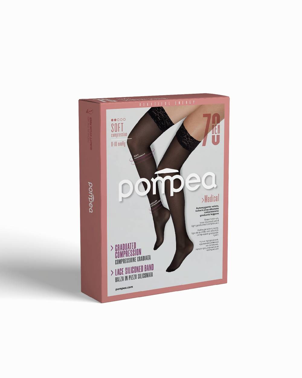 Pompea Autoreggente velato 70 denari contenitivo con compressione graduata leggera Shopping Online
