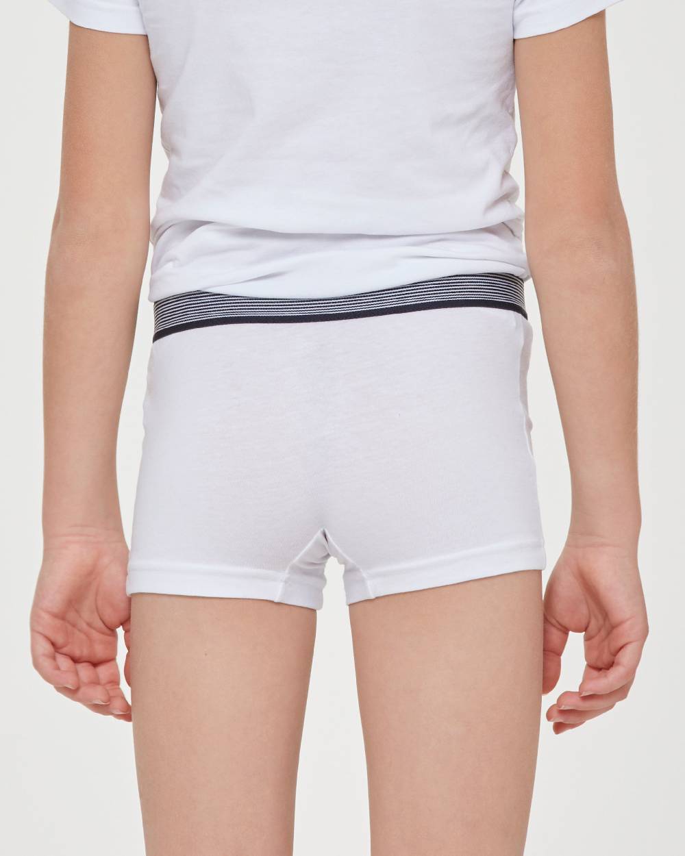 Pompea Boxer bimbo in cotone organico con elastico a righe In Linea