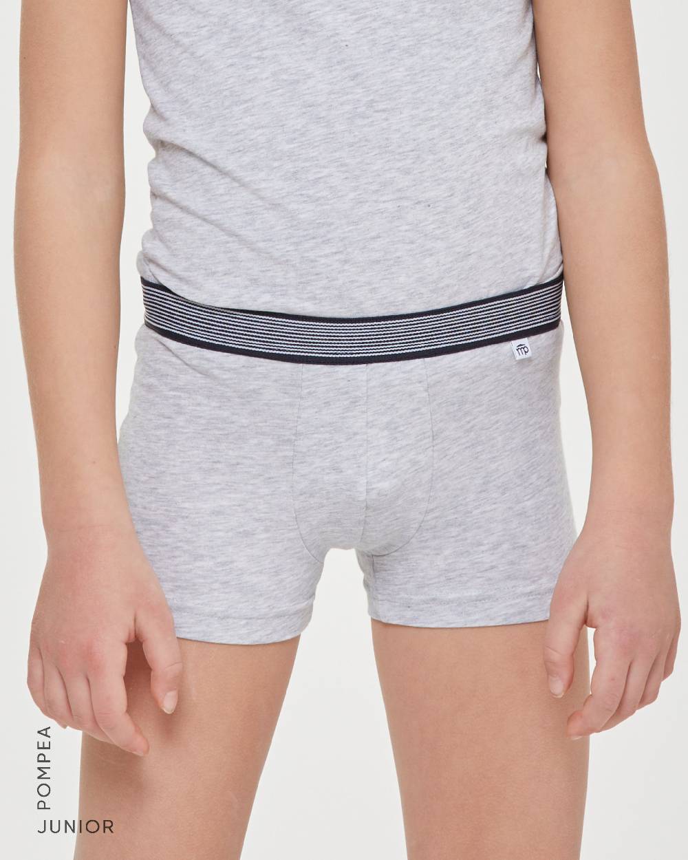 Pompea Boxer bimbo in cotone organico con elastico a righe Nuovo