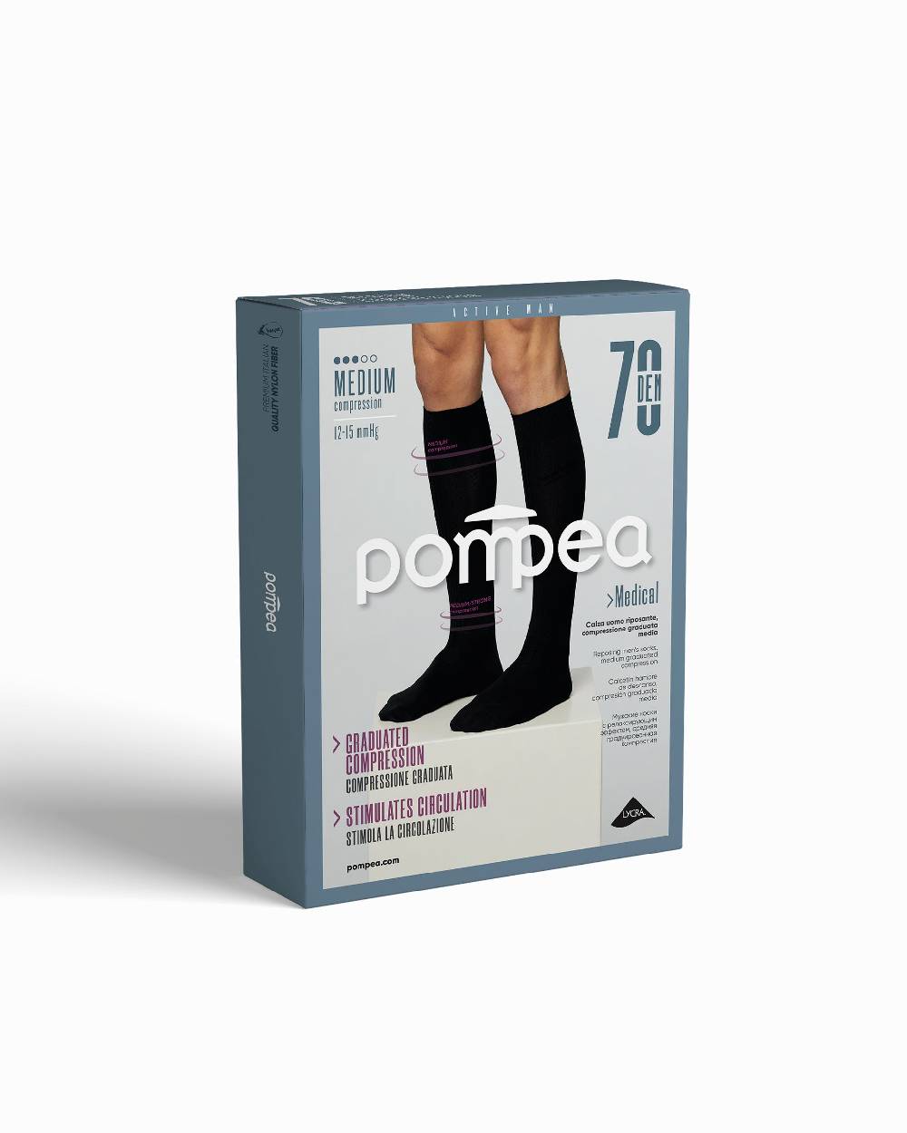 Pompea Calza 70 denari riposante con compressione graduata media Promozione