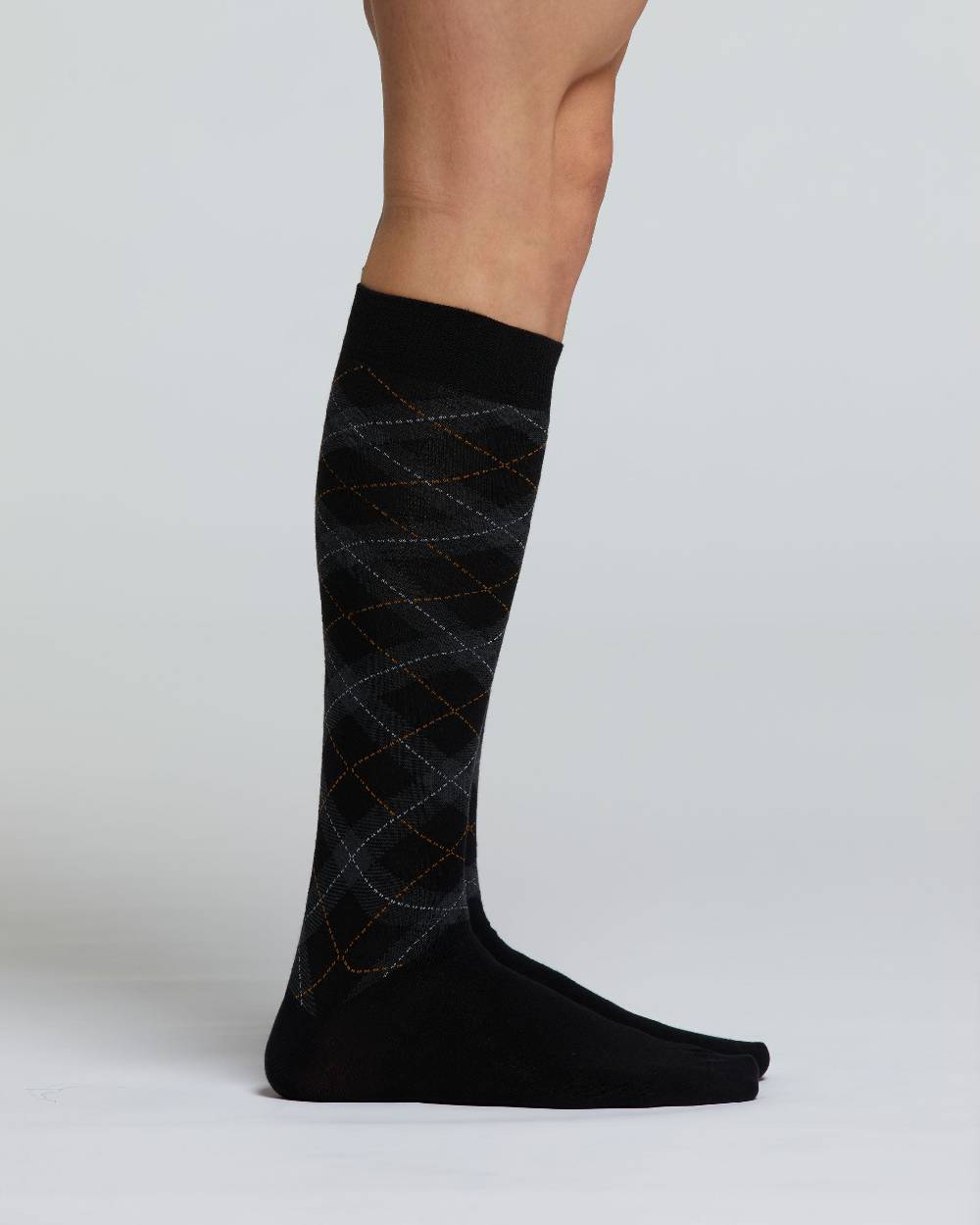 Pompea CALZA LUNGA COTONE ACERO MOTIVO ARGYLE Offerta speciale