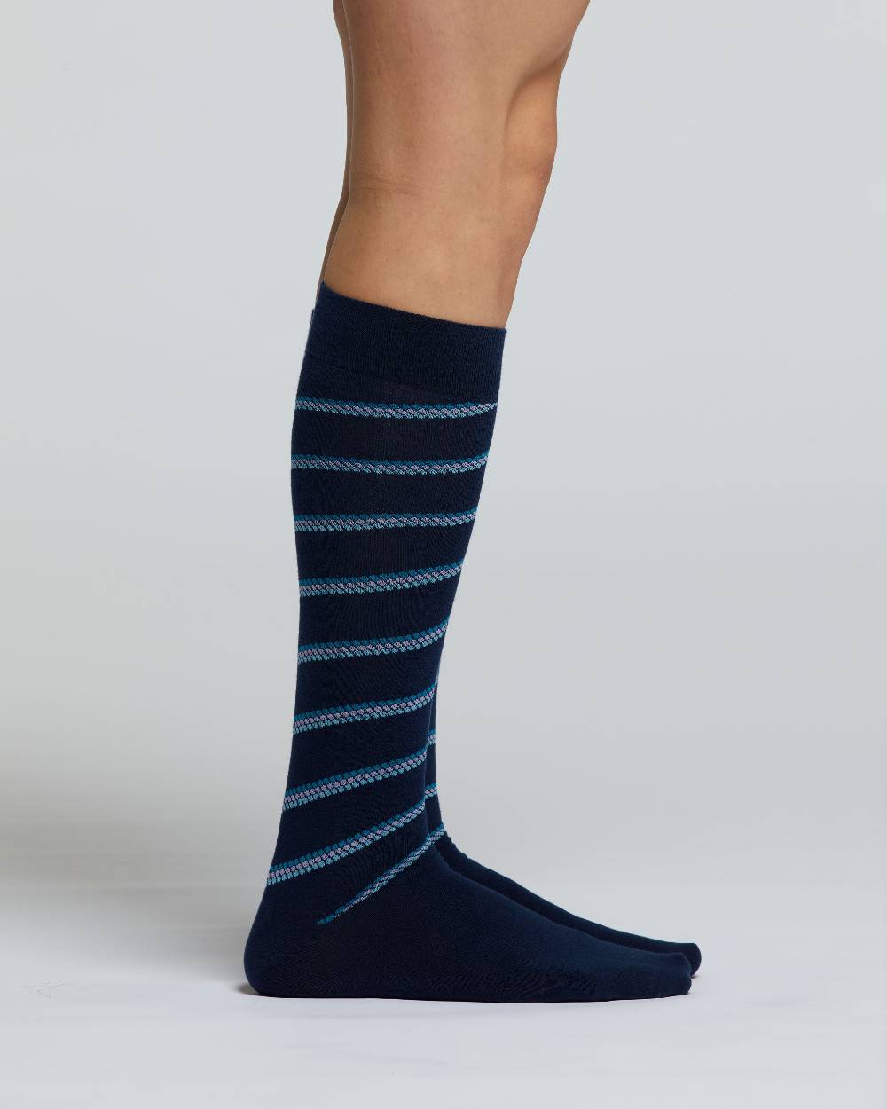 Pompea CALZA LUNGA COTONE CIPRESSO MOTIVO RIGHE DI POIS Offerta natalizia