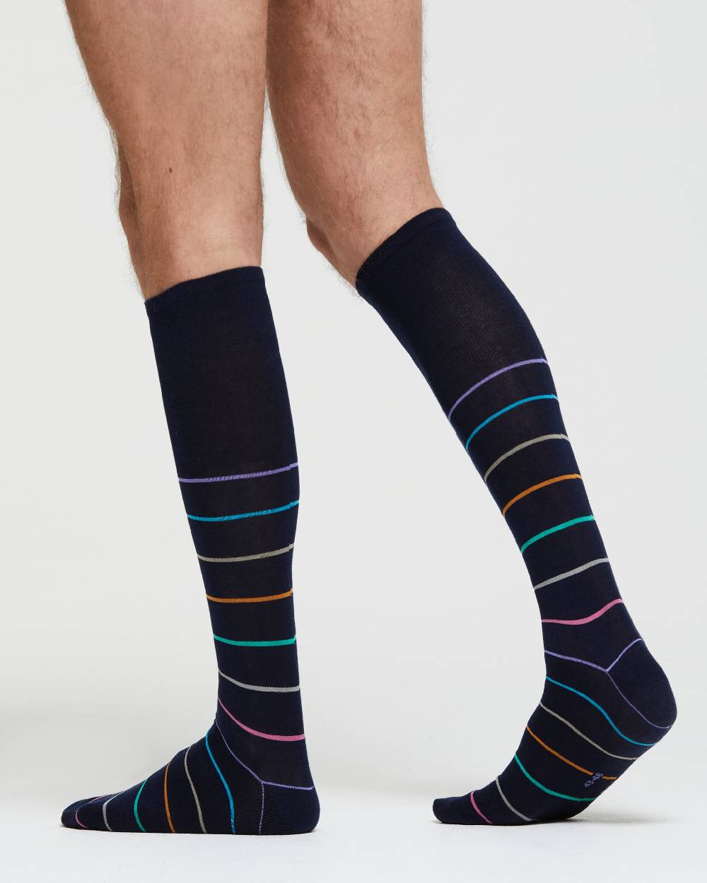 Pompea CALZA LUNGA COTONE DOMENICO MOTIVO A RIGHE Online Outlet