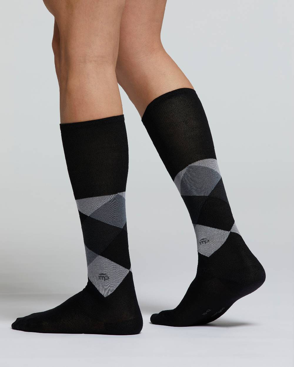 Pompea CALZA LUNGA COTONE OLIVO DECORAZIONE ARGYLE Sconti VIP