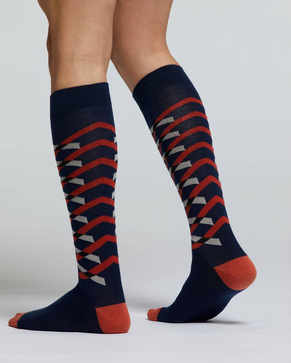 Pompea CALZA LUNGA COTONE ROVERE MOTIVO RIGHE INTRECCIATE ACQUISTA ORA