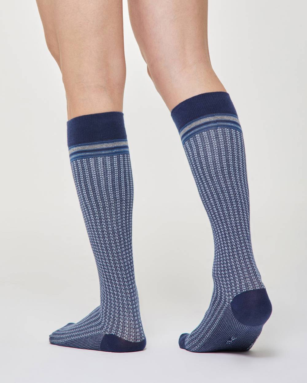 Pompea Calza lunga Efrem cotone con motivo cravatteria Super sconto