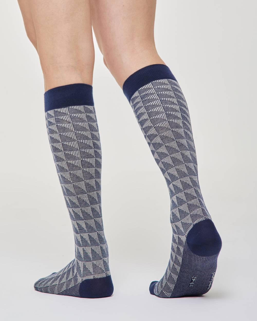 Pompea Calza lunga Furio cotone motivo geometrico Italia