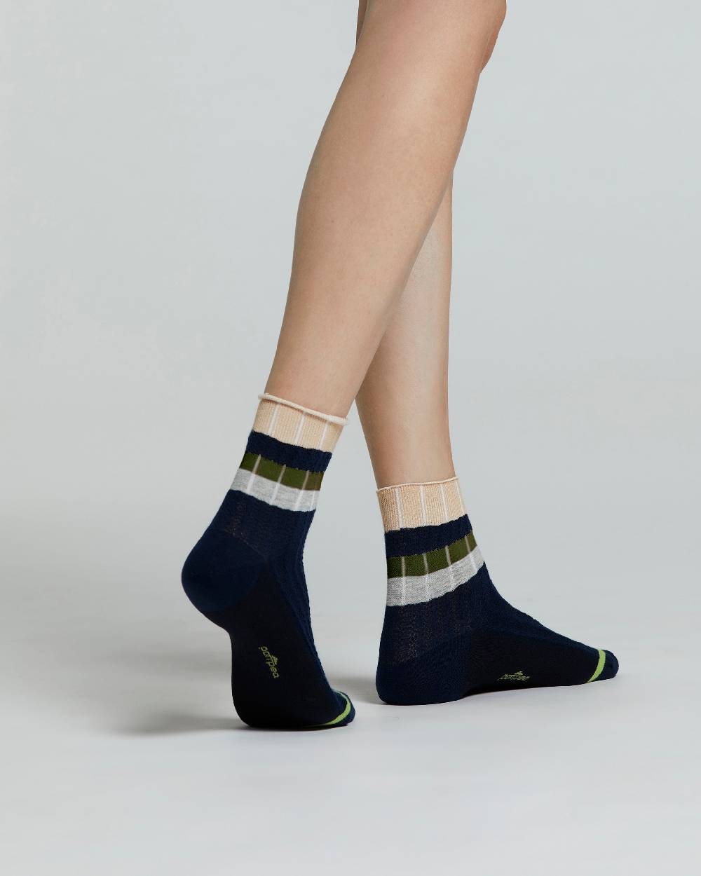 Pompea CALZINO COTONE BEGONIA CON RIGHE ORIZZONTALI A CONTRASTO Cyber Monday
