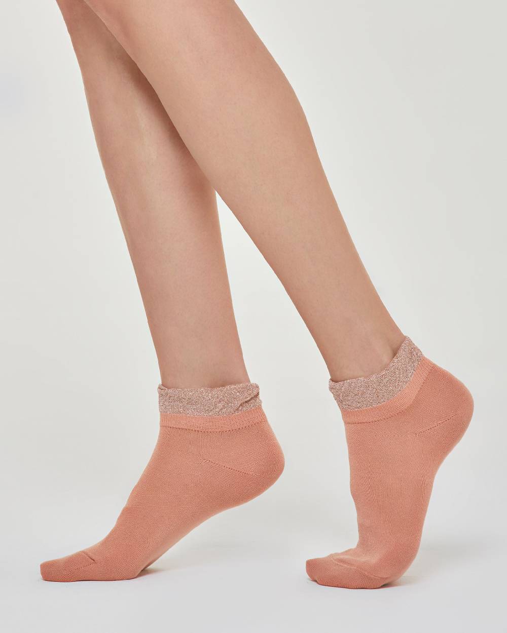 Pompea CALZINO COTONE BICE CON ROUCHE IN LAMÉ Offerta natalizia