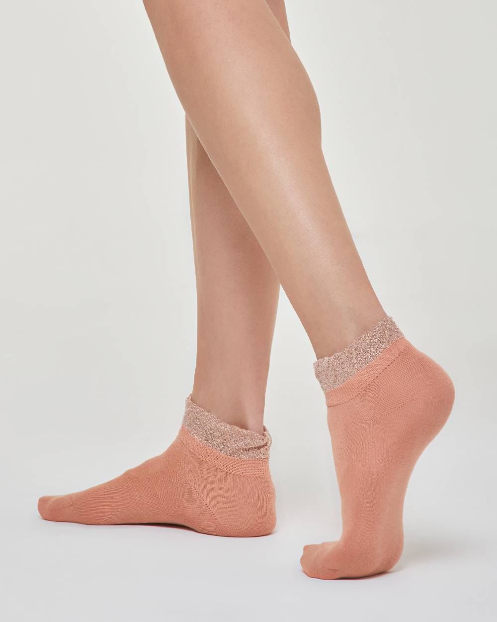 Pompea CALZINO COTONE BICE CON ROUCHE IN LAMÉ Offerta natalizia