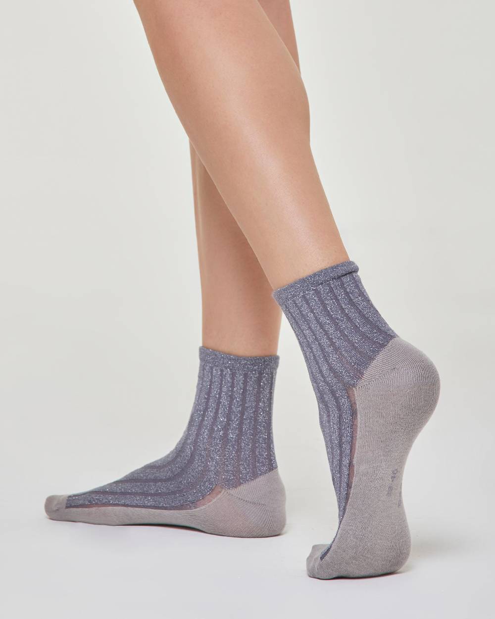 Pompea CALZINO COTONE VALENTINA CON COSTINE IN LAMÉ Liquidazione