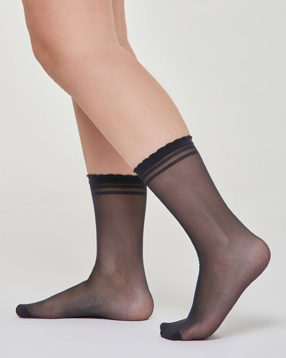 Pompea Calzino velato Mica con riga verticale Negozio