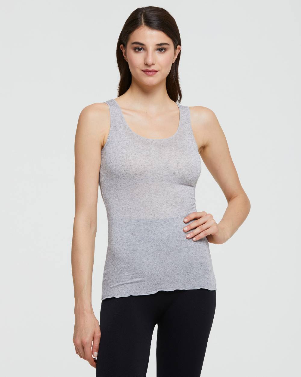 Pompea CANOTTA SCOLLO TONDO IN MODAL CASHMERE Sostegno trimestrale