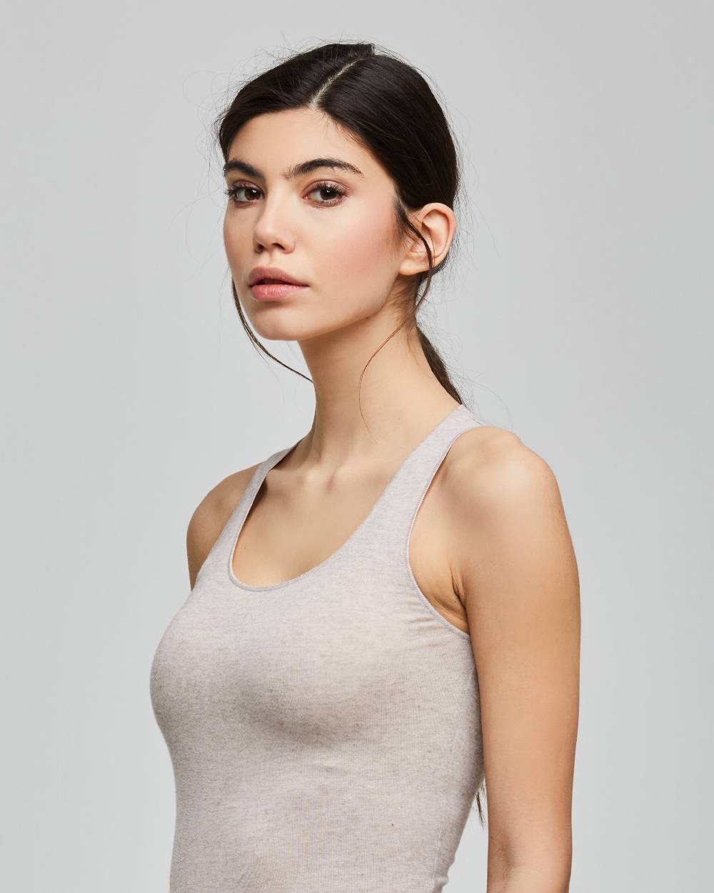 Pompea CANOTTA SPALLA LARGA SCOLLO TONDO IN MODAL CASHMERE 50% di sconto per tempo limitato
