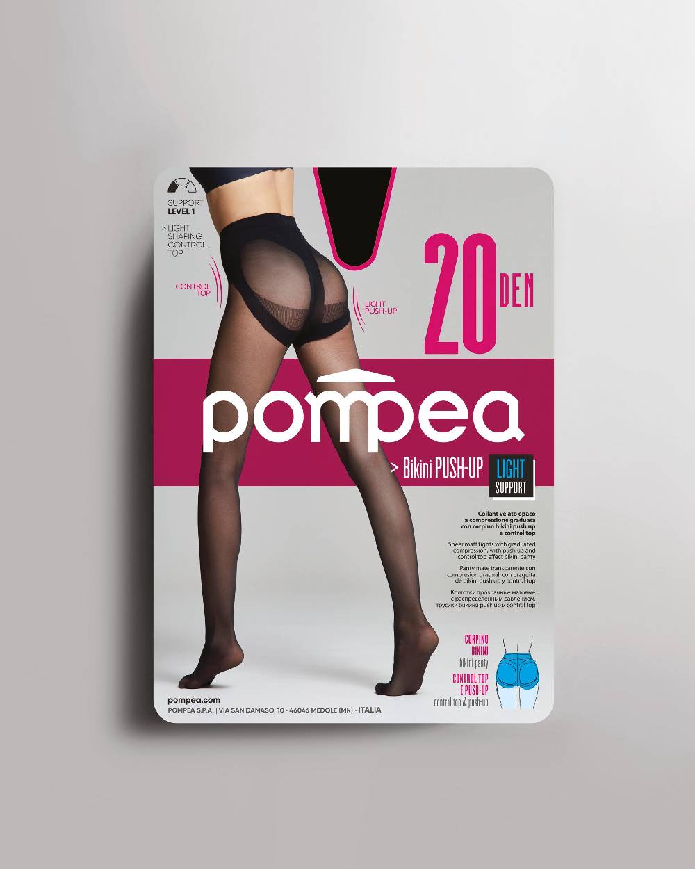 Pompea Collant bikini push-up 20 denari 50% di sconto con spedizione gratuita