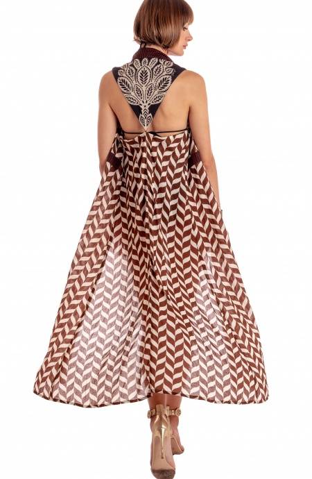 Pin Up Stars VESTITO GILET LUNGO STAMPA BEAUTIFUL TREE Vendite Flash