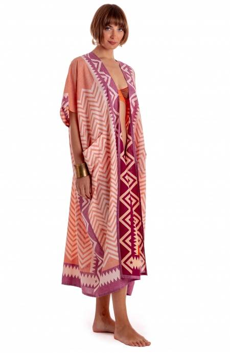 Pin Up Stars KIMONO LUNGO STAMPA BEAUTIFUL TREE In Linea