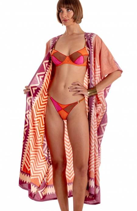Pin Up Stars KIMONO LUNGO STAMPA BEAUTIFUL TREE In Linea