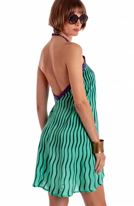 Pin Up Stars ABITO CORTO CON ALLACCIATURA COLLO STAMPA TIGER SUN Promozione