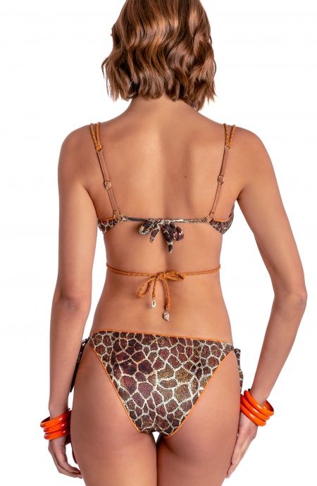 Pin Up Stars BIKINI BRASSIERE IMBOTTITA DAINETTO CON LACCI INTRECCIATI STAMPA GIRAFFA Saldi