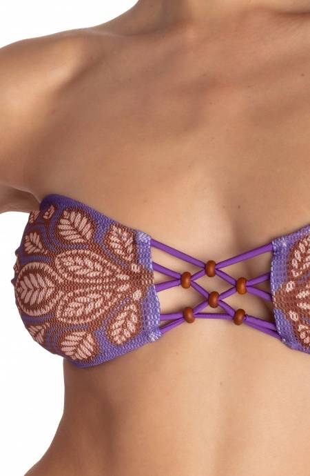 Pin Up Stars BIKINI FASCIA IMBOTTITA CON PERLE STAMPA BEAUTIFUL TREE Moda