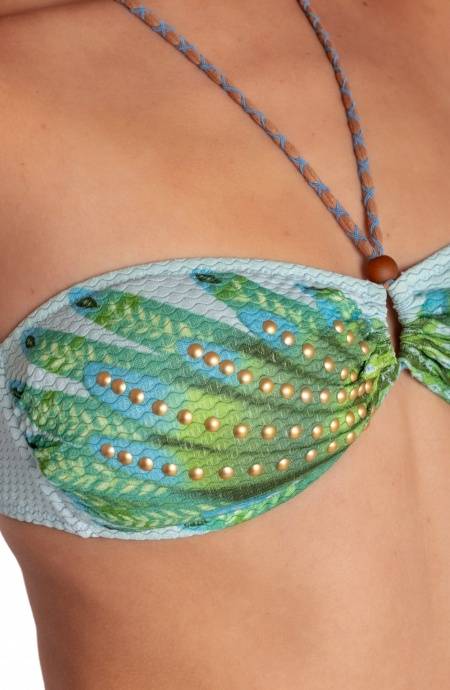 Pin Up Stars BIKINI FASCIA IMBOTTITA CON BORCHIE STAMPA WINGS Vendita