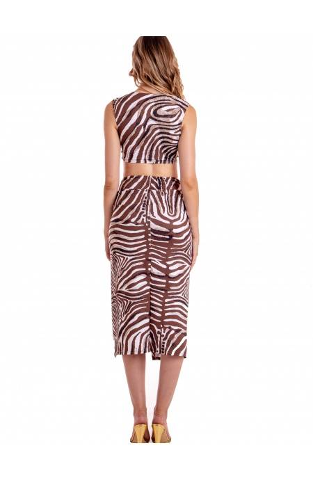 Pin Up Stars TOP INCROCIATO STAMPA ZEBRA In Saldo