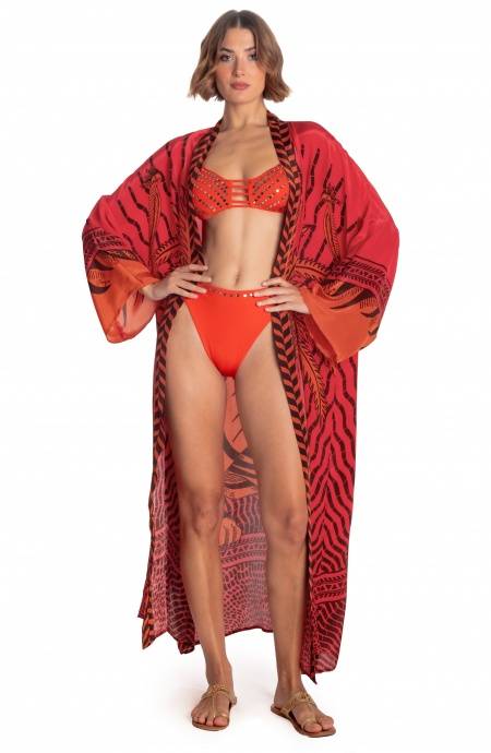 Pin Up Stars KIMONO LUNGO STAMPA TIGER SUN Fino Al -60%
