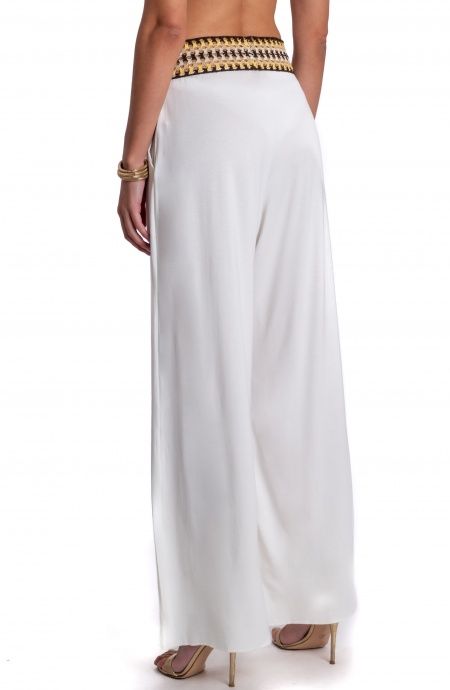 Pin Up Stars PANTALONE PALAZZO CON PASSAMANERIA CROCHET Economico