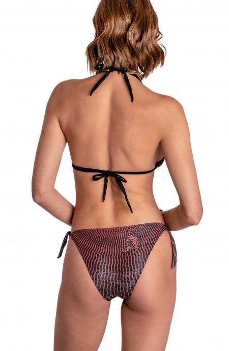 Pin Up Stars BIKINI TRIANGOLO IMBOTTITO LUREX STAMPA TIGER SUN Spedizione Gratuita